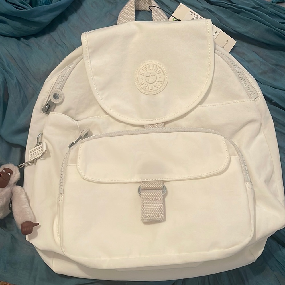 White Kipling mini backpack, NWT